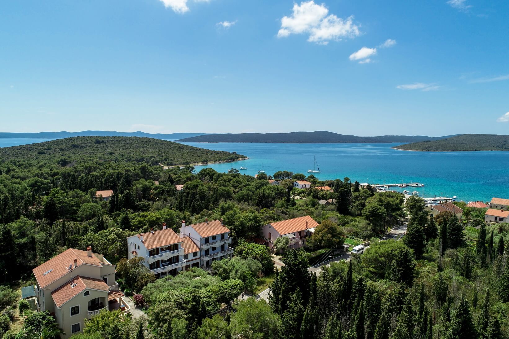 Panoramic sea view from Apartments Mrva, Ugljan island Croatia